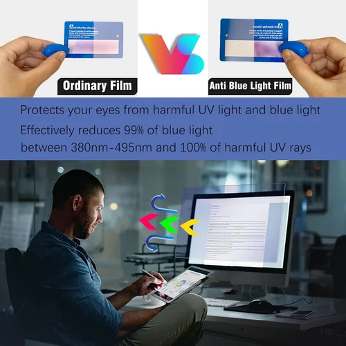 Vista 5 de KEANBOLL Panel protector de pantalla de luz azul para monitor de computadora de 23.8 pulgadas, filtro de bloqueo de luz azul, protector
