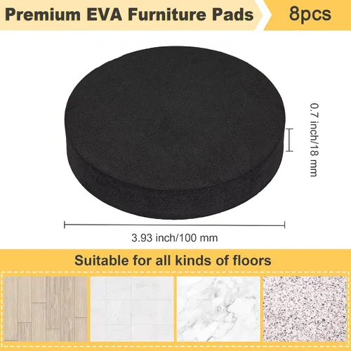 Vista 3 de MyLifeUNIT Almohadillas antivibración EVA para lavadora, pedestales antideslizantes y silenciosos para lavadora y secadora (redondos), paquete de 8