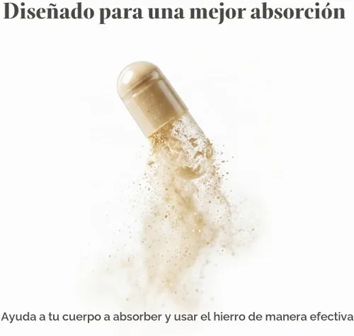 Vista 4 de Vita4Life!® Suplemento de hierro para apoyo diario Formulado para absorción Suave con el estómago Sin rellenos con vitamina C y B12