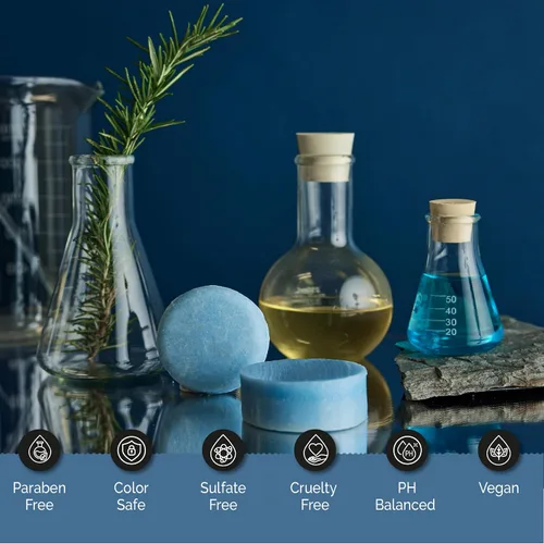 Vista 2 de Barra de champú de fórmula de crecimiento con biotina y aceite de romero Champú ecológico para el crecimiento del cabello sin parabenos, 2.2 onzas