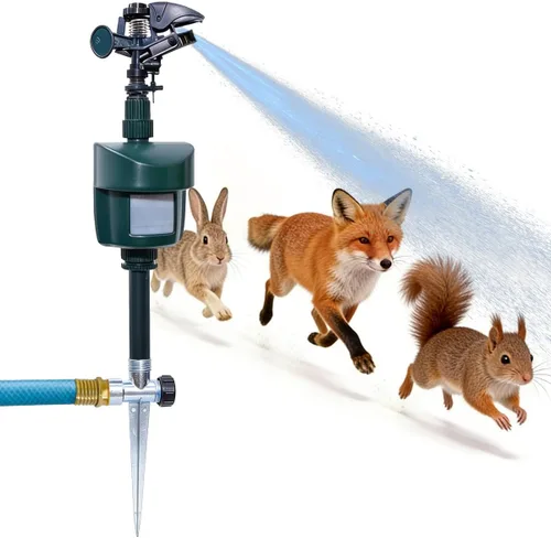 Vista 10 de [Actualizado 2025] Yardeen - Aspersor solar con sensor de movimiento, rociador de agua ajustable para jardín con estaca. Se puede seleccionar