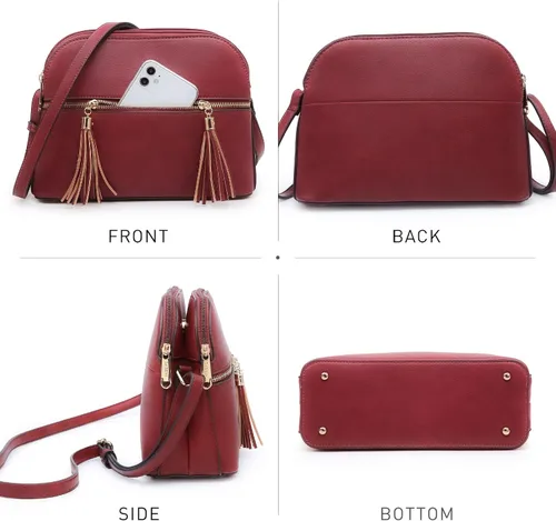 Vista 3 de Dasein - Bolso de hombro para mujer con cremallera y múltiples bolsillos