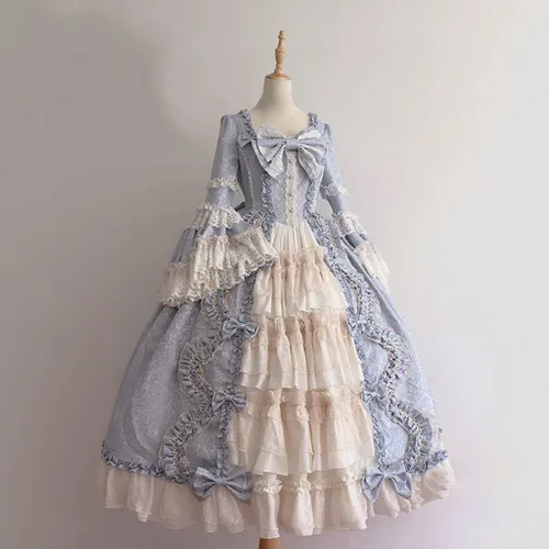 Vista 5 de Disfraz medieval para mujer, vestido de Lolita francés, estilo cancha, vestido victoriano, cosplay, vestido de princesa renacentista, vestido