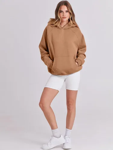 Vista 111 de ANRABESS - Sudaderas con capucha para mujer, sobre talla, de vellón de manga larga, modelo de 2024, para otoño