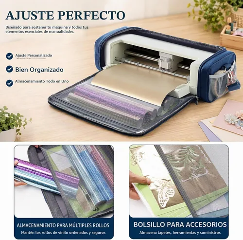 Vista 4 de Estuche de transporte completamente abierto para Cricut Explore 5 con gran Azul