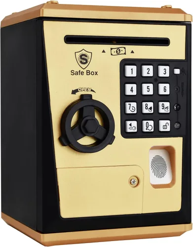 Vista 11 de LIKE Alcancía de Juguete Caja Fuerte con Huella Dactilar Cajero Automático Banco Máquina de Dinero y Monedas Caja de Ahorros para Niños Azul