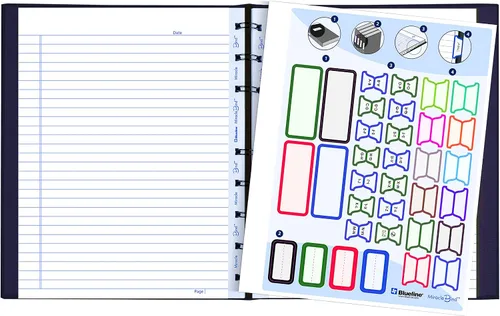 Vista 5 de Blueline MiracleBind - Cuaderno de 1 materia, regla media/universitaria, cubierta morada, (75) hojas de 9.25 x 7.25 pulgadas