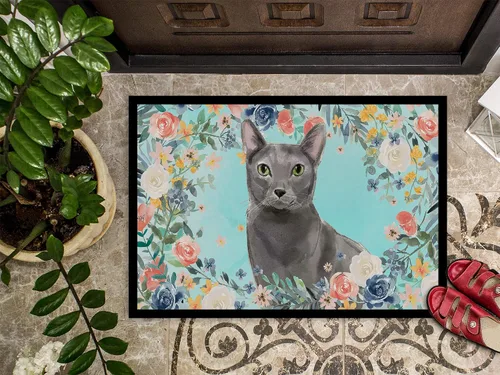 Vista 3 de Caroline's Treasures CK3390MAT - Felpudo azul de 18 x 27 pulgadas para puerta delantera, para interiores y exteriores, para entrada, antideslizante