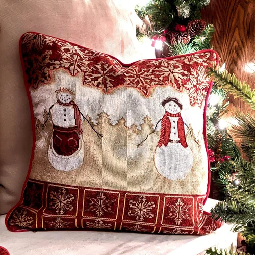 Vista 11 de Tache 6250-CC - Funda de cojín tejida para cojín festivo con diseño floral de Navidad, diseño floral, color rojo, 1 pieza de 16 x 16 pulgadas