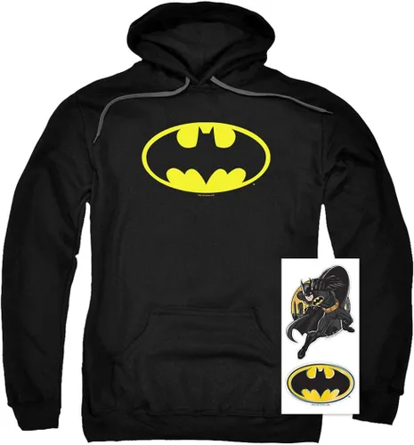 Vista 2 de Popfunk Sudadera clásica con capucha y calcomanías con logotipo clásico de Batman
