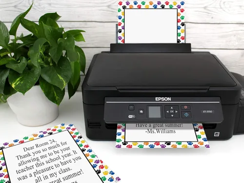 Vista 3 de Teacher Created Resources Papel de computadora Colorful Paw Prints (4769), multicolor