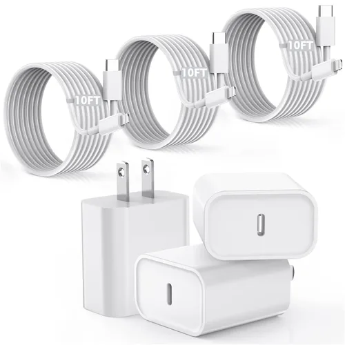 Vista 9 de Cargador rápido para iPhone, cargador para iPhone 14 [certificado MFi] de 40 W, bloque de cargador de pared plegable de doble puerto USB-C rápido