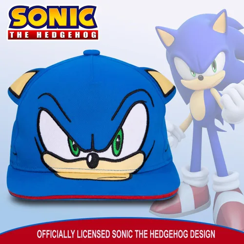 Vista 3 de Accessory Supply Sonic The Hedgehog - Gorro de béisbol para niños con velcro ajustable en la espalda, gorra transpirable de algodón
