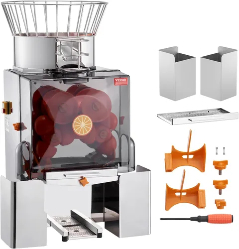 Vista 10 de VEVOR Exprimidor eléctrico de cítricos, exprimidor de jugo de naranja con conos de jugo de dos tamaños, máquina de jugo de naranja de acero
