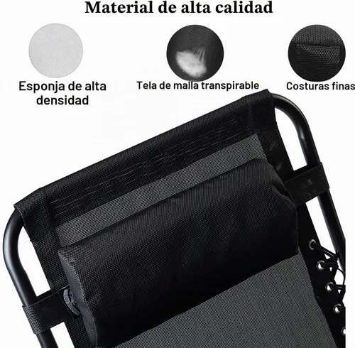 Vista 4 de Ostlttyn Almohada de Reemplazo para Silla de Gravedad Cero, Negra, 14.3x6.7x2.3 pulgadas, Relleno de Espuma, Estilo Moderno, Soporte para la Cabeza