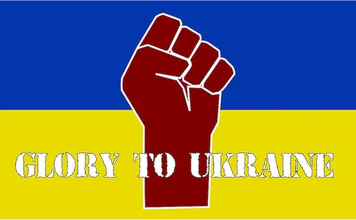 Vista 2 de CafePress Glory To Ukraine - Vaso de pinta (16 oz)