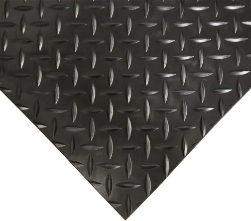 Vista 2 de Rollos de piso de goma de placa de diamante Rubber-Cal - 3 mm x 1.2 m x 0.3 m - Negro