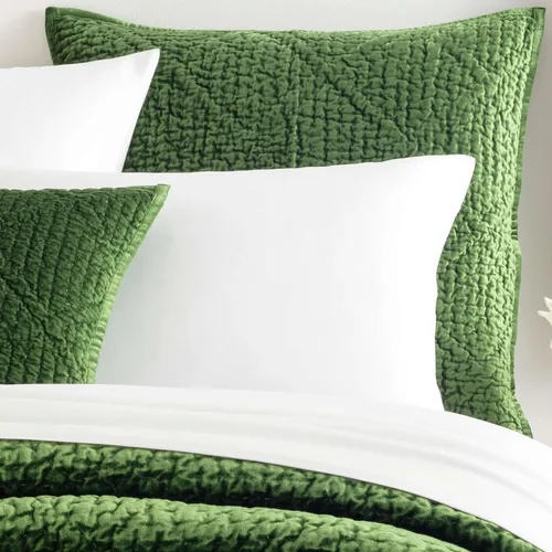 Vista 15 de Pine Cone Hill Parisienne Velvet Dove White - Funda acolchada blanca, tamaño estándar, patrón sólido blanco