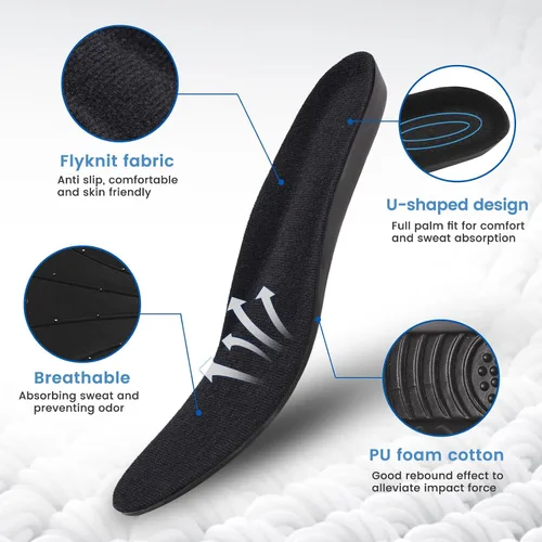 Vista 3 de Plantillas para zapatos, plantillas de espuma viscoelástica, plantillas ortopédicas para fascitis plantar, que proporcionan una excelente absorción
