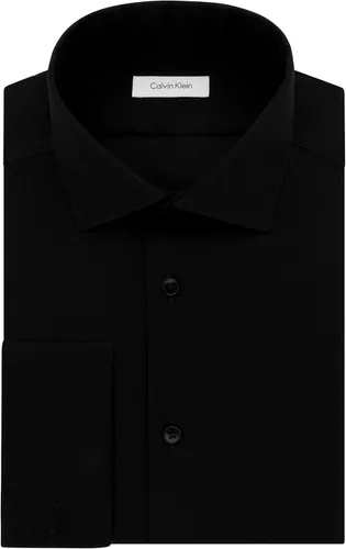 Vista 4 de Calvin Klein Camisa de vestir para hombre ajuste delgado sin hierro espiga francesa