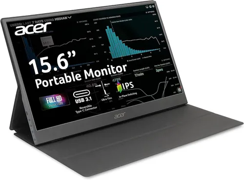 Vista 3 de Acer PM161Q Bbmiuux 15.6" Full HD 1920 x 1080 IPS Monitor Portátil delgado para negocios AMD FreeSync Monitor externo para laptop, PC, Mac Dos