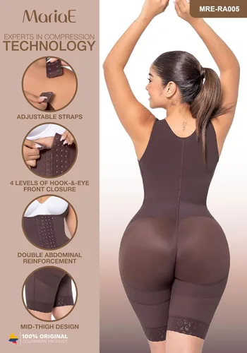 Vista 4 de MARIAE FAJAS Body moldeador con control de abdomen y busto abierto colombiano