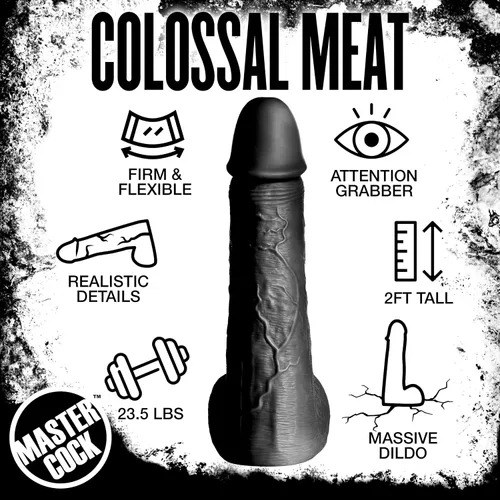 Vista 5 de Master Cock Moby de 2 pies de alto, consolador súper grande para hombres, mujeres y parejas. Consolador de tamaño súper grande con detalles