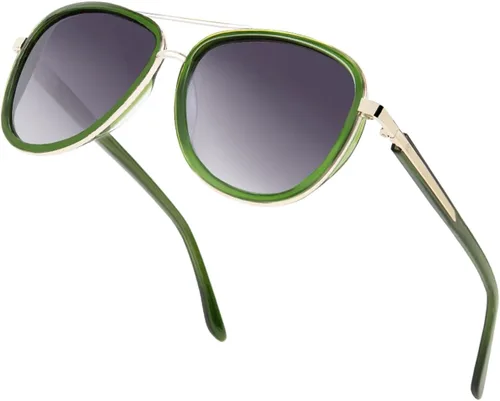 Vista 9 de BIRCEN Gafas de sol polarizadas para mujer con protección UV - Sombras retro espejadas con montura de acetato BC2001 A-Rosa
