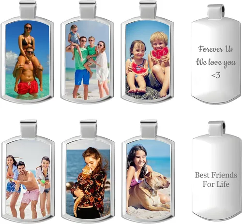 Vista 4 de BEXOA EDC Llavero personalizado con foto personalizada con foto, llaveros grabados para mujeres y hombres, regalo conmemorativo