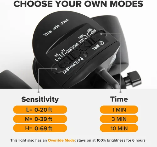 Vista 5 de UME Paquete de 2 Luces LED de Seguridad de 32W 3500 Lúmenes con Sensor de Movimiento para Exteriores, Luz Diurna 5000K, IP65 Impermeable, del Negro