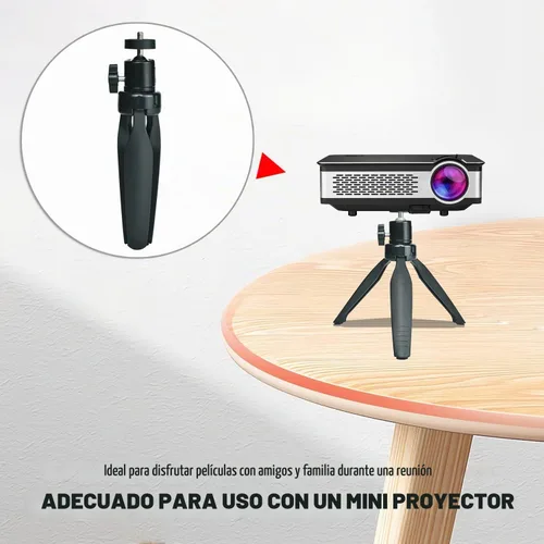 Vista 6 de Mini soporte de trípode de escritorio con cabeza esférica universal de 1/4 tornillo de 6.3 pulgadas para proyectores, cámaras DSLR, cámaras web