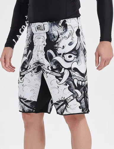 Vista 3 de LAFROI QJK01 - Pantalones cortos de boxeo para hombre con cordón y bolsillo