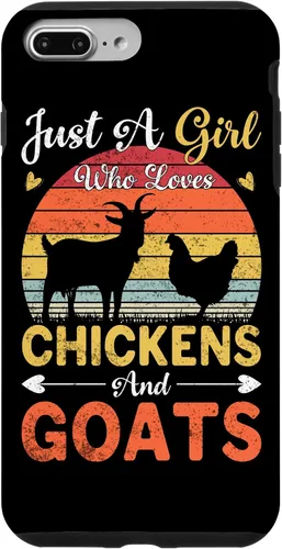 Vista 12 de Funda de regalo vintage con texto en inglés «Just A Girl Who Loves Chickens and Goats Farmer» para iPhone 17