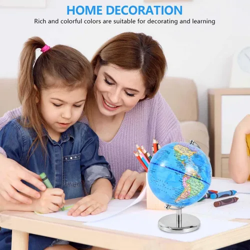 Vista 7 de KISEER Globo del mundo giratorio de 6 pulgadas con soporte de metal pesado para niños, geografía, aula, educación u oficina, decoración del hogar