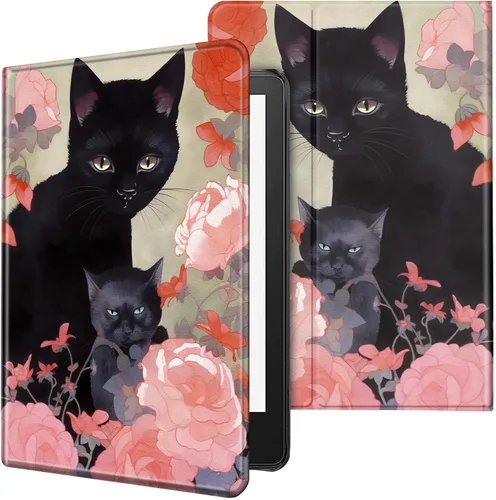 Vista 28 de Funda para tablet Kindle Fire 7 2019/2017 lanzamiento 9ª/7ª generación 7 pulgadas, ligera, protectora de piel sintética, cubierta inteligente