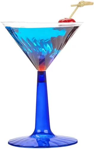 Vista 6 de Fineline Settings 12 piezas Flairware - Vaso de Martini de 2 piezas, 6 onzas, azul