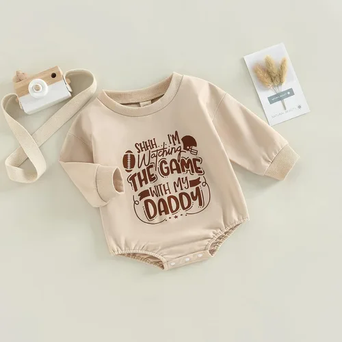Vista 65 de MERSARIPHY Sudadera de fútbol para bebé, traje de manga larga con letras divertidas, ropa de otoño e invierno