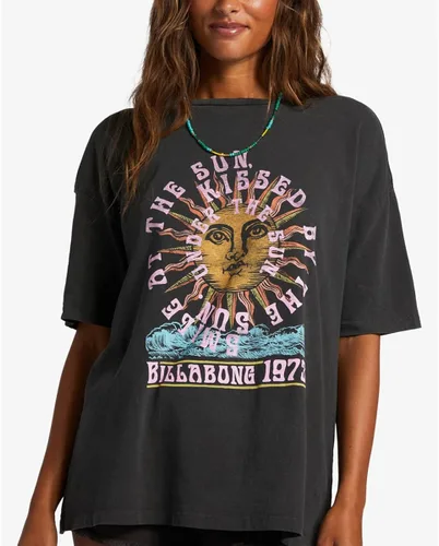 Vista 4 de Billabong Camiseta estampada de manga corta para mujer, Negro Sucio