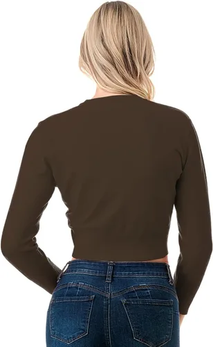 Vista 7 de Cárdigan corto de manga 34 para mujer (S-XXL)