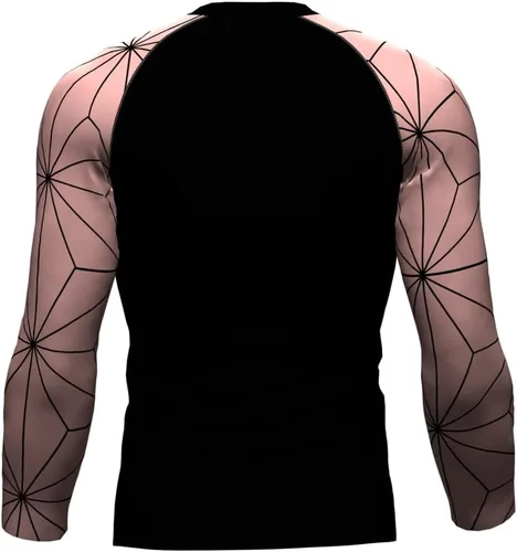 Vista 5 de Demon Slayer Inspired Rash Guard Kimetsu no Yaiba Sudadera con capucha Nezuko Jiu Jitsu Camisa de manga larga