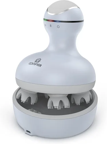 Vista 13 de Comfier - Masajeador eléctrico para cuero cabelludo, impermeable, con múltiples modos de vibración, masajeador de cabeza portátil y manual