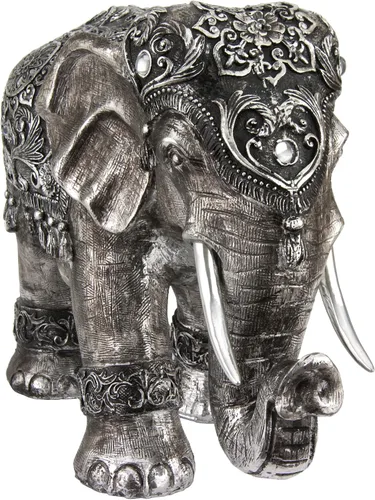 Vista 3 de Oriental Furniture - Estatua de elefante auspicioso de 20 pulgadas