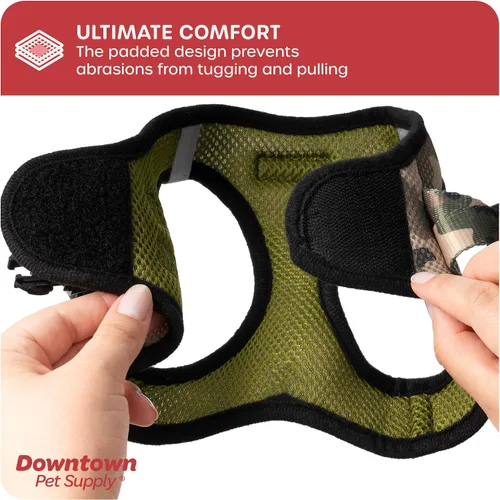 Vista 39 de Downtown Pet Supply Arnés para perro Step-in – Sin tirones, malla acolchada ajustable con ribete reflectante, correa de hebilla segura – Arnés