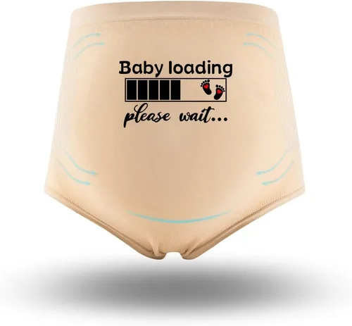 Vista 5 de Ropa interior de maternidad para mujer, ropa interior con soporte para el abdomen, con eslogan divertido, ropa de embarazo, regalos