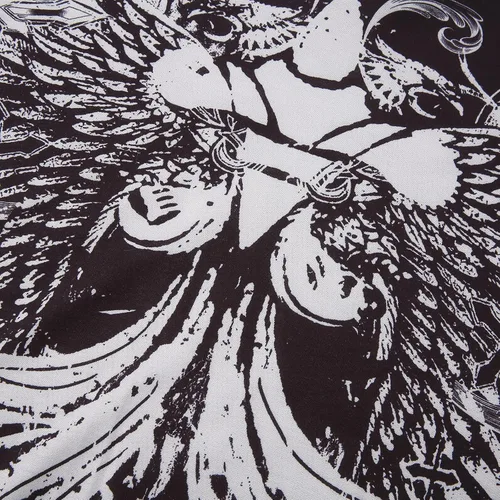 Vista 5 de Camisa de hada para mujer, de manga larga, con estampado vintage, cuello redondo, estética, ajustada, ropa de grunge