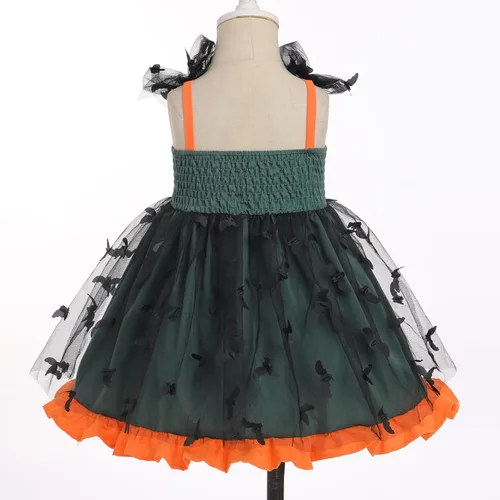 Vista 5 de Vestido tutú para niña, sin mangas, fruncido, vestido de verano con lentejuelas brillantes, lunares, estrellas, princesa, vestido de tul