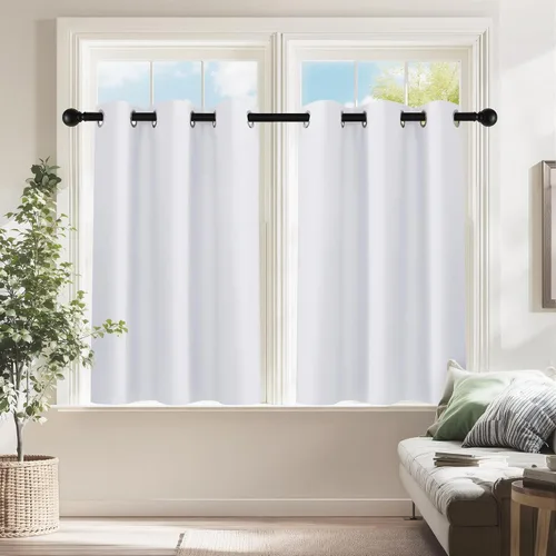 Vista 11 de PONY DANCE Cortinas para Autocaravana de 24 pulgadas de Largo, Cortinas Cortas para Baño y Cocina, Mini Cortinas de Privacidad para Camper