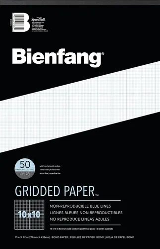 Vista 14 de Bienfang Designer Grid - Bloc de papel cuadriculado, sección cruzada de 10x10, 8.5 x 11 pulgadas, 50 hojas Sección transversal 10x10