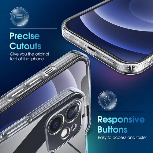 Vista 816 de Supdeal Funda cristalina transparente para iPhone 11, [No se amarillea] [Protección de la cámara] [Probado contra caídas de grado militar] Funda