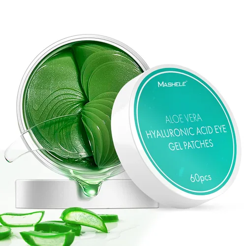 Vista 7 de Máscara de ojos de aloe vera - 60 pares de geles para ojos - Tratamiento para ojos hinchados y ojeras (geles de aloe vera)